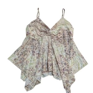 Babydoll Top Large Boho Fairy Handkerchief Hem Y2K